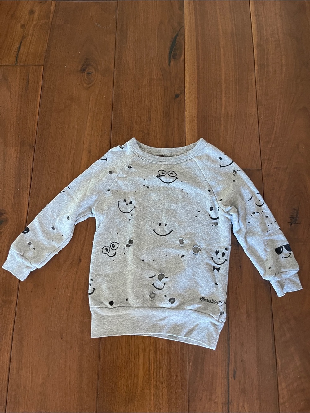 Lauren Moshi Kids Light Grey Smiley Face Sweatshirt